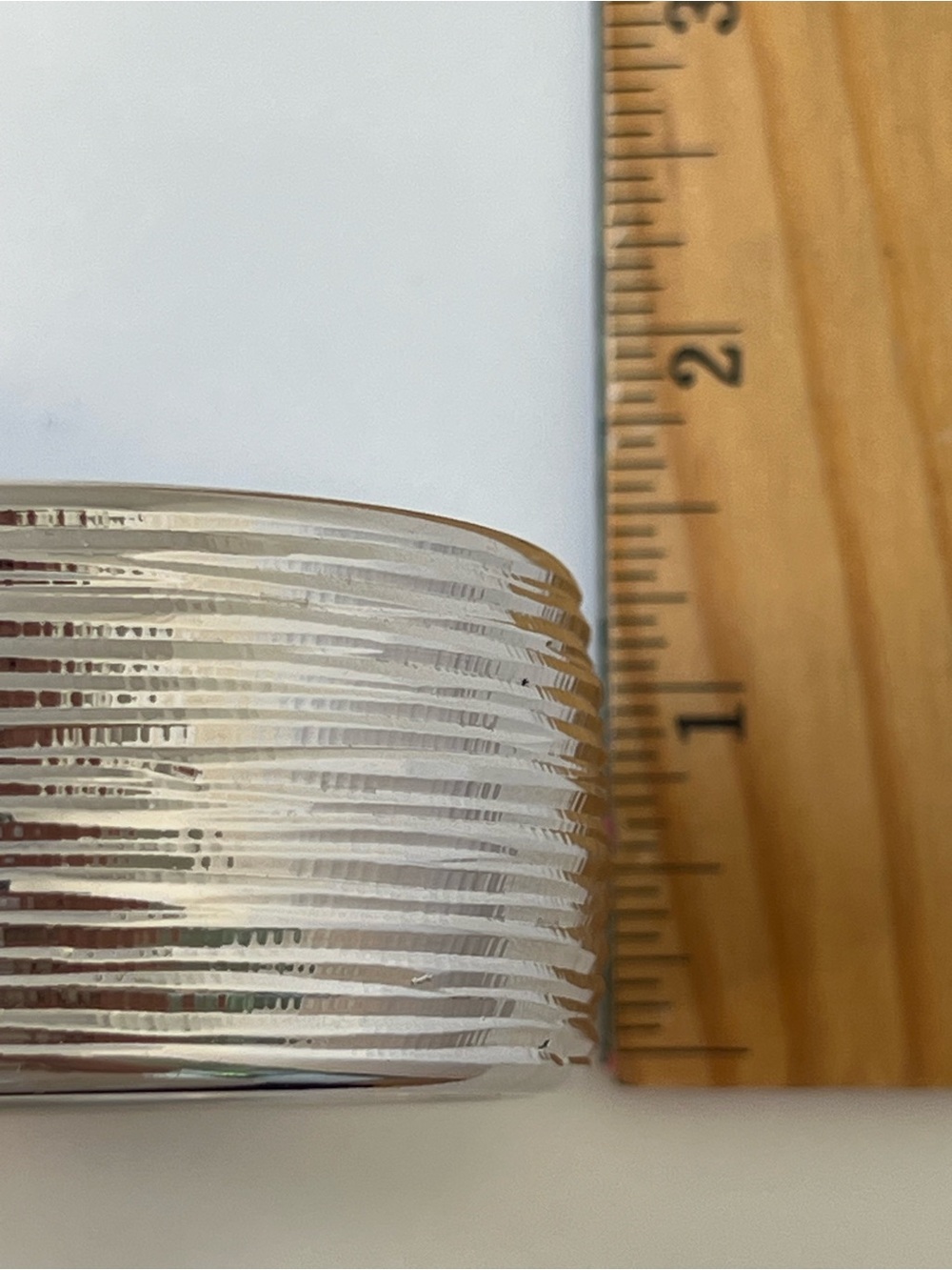 Milor BellaOro Textured Bold Bangle, 14K White Gold Over Resin - Picture 8 of 9